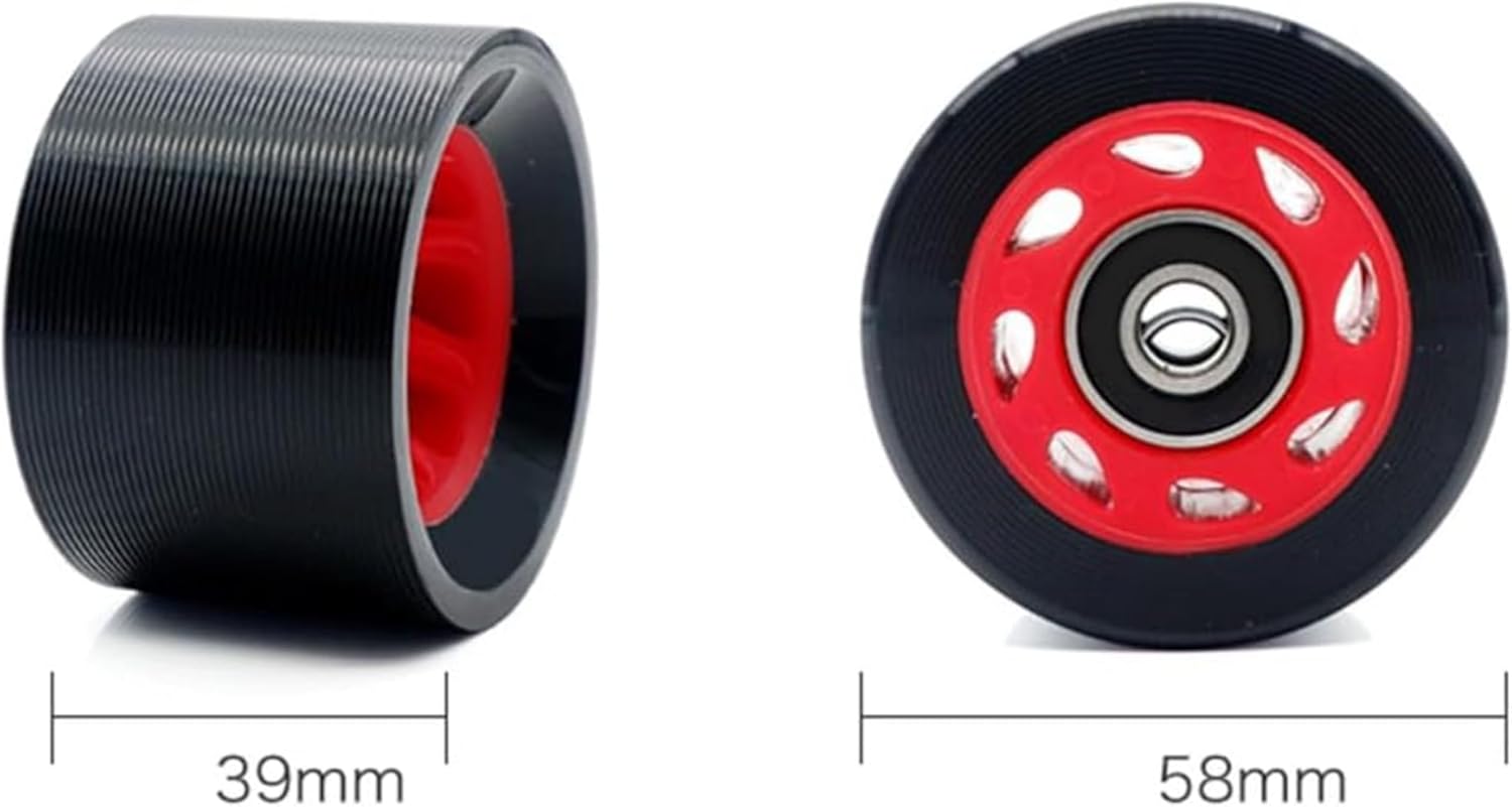 8 Pack 58Mm X 39Mm, Indoor Quad Roller Skate Wheels for Roller Derby Speed Skating, Artistic, Rink & Rhythm Skates, PU Wear-Resistant Wheels Double-Row Roller Skates Accessories