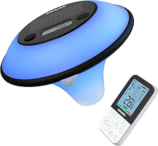 Inkbird IBS-P05R Termometro Piscina Solare|7 Luci Colorate|Impermeabile IP68|Sensore Luce Automatico|Funzione Timer|Termometro Piscina Galleggiante con Telecomando per Spa,Stagni,Acquari
