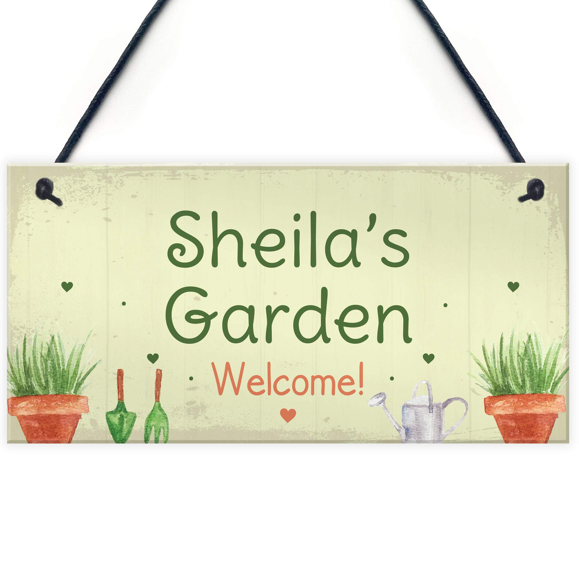 Red Ocean Personalised Garden Sign Any Name Summer House Plaques Garden Shed Sign Gift