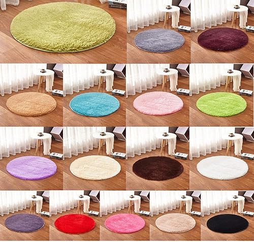 Miniatura 5 de FOCUSSEXY Alfombras redondas esponjosas y contemporáneas, súper suaves, para interiores, sala de estar, antideslizantes, para el hogar, el