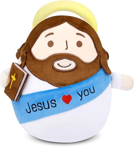 Muñeco de peluche de Jesús, animales de peluche de Pascua de 8 pulgadas, Jesús con la Biblia, capa y Jesús te ama, juguetes de peluche de Pascua