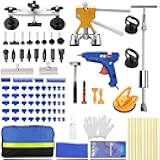 97PCS Dent Puller Kit, Paintless Auto Body Dent Repair Kit with Golden Lifter, Slide Hammer T-bar Dent Puller, Bridge Puller, Suction Cup and Glue Gun for Car Dent Remove Auto Body Dent Removal Kit