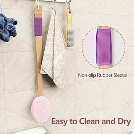 Svarvns Lotion Applicator With 4 Replaceable Pads for Back, Self, Elderly, Women - Cream Medicine Applicator With 17 Curved Handle Easy to Target Back and Feet, Pink