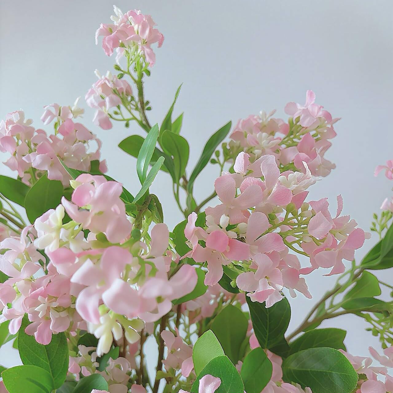 5pcs Green Faux Stems Artificial Flower Branches for Vase -29.9", Silk Tall Fake Greenery Branch with Flowers Arrangements for DIY Bouquets Wedding Home Office Vase Fillers Decor(Pink)
