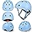CELOID Kids Helmet Pad Set,Adjustable Kids Skateboard Bike Helmet Knee & Elbow Pads Wrist Guards 5-8 Years Kid Protective Gear Set for Girls Boys Bicycle Bike Roller Skating Scooter Sport,SkyBlue