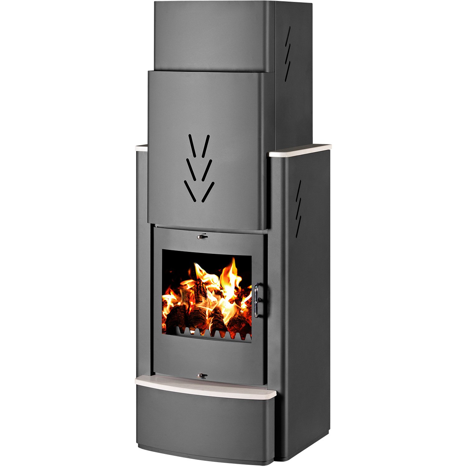 Poêle à Bois SONATA 16 kW - Acier - Gris - Bois