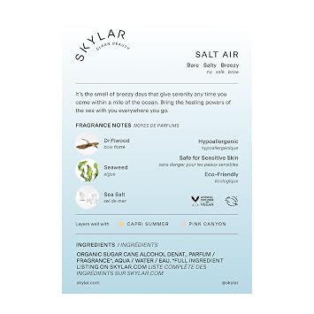 Skylar Sunkissed Dahlia and Salt Air Eau de Perfume Layering 2 Pack - عطر مضاد للحساسية ونظيف للنساء والرجال، نباتي وآمن للبشرة الحساسة - (50 مل/1.7 أونصة)