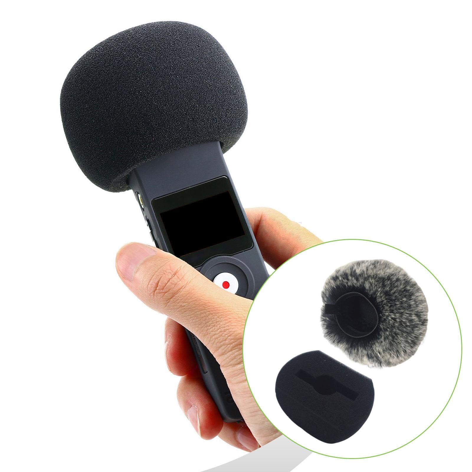 Fenteer Protector de micrófono antiviento, profesional, con reducción de ruido para estudio, a prueba de viento, para H5 y H6, Blanco Negro