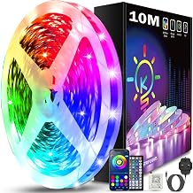 Keepsmile 10M Led Strip Lights with Music Sync,Bluetooth Smart App Control Color Changing Indoor Led Light Strips with Remote,Flexible Lights for Bedroom Birthday Home Party Decor [Energy Class E]