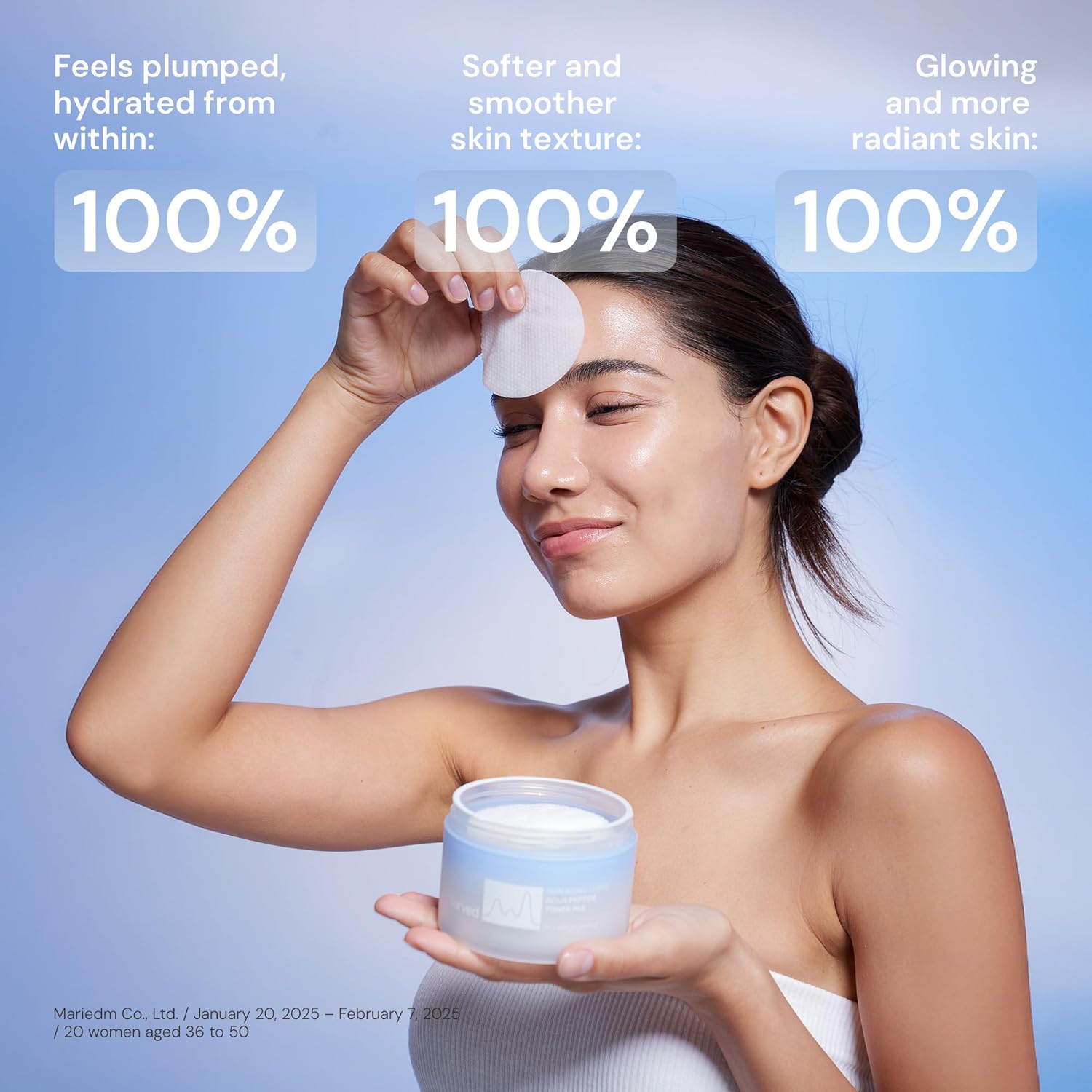 Kurved Skin Aging Curve Aqua Peptide Toner Pad, 60 Sheets (6.17 fl oz) | PHA & Niacinamide Gentle Exfoliation | Hydrating Korean Toner Pads | Cooling, Sensitive Skin-Friendly, Lyocell Dual-Sided - Image 6