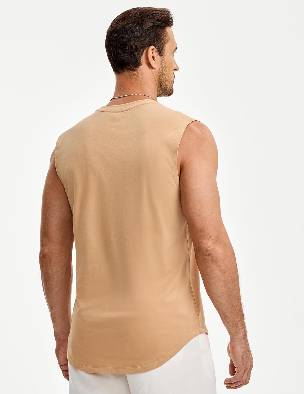 JMIERR Mens 3 Pack Cotton Tank Top Hipster Hip Hop Longline Crewneck Sleeveless Shirts - Image 5