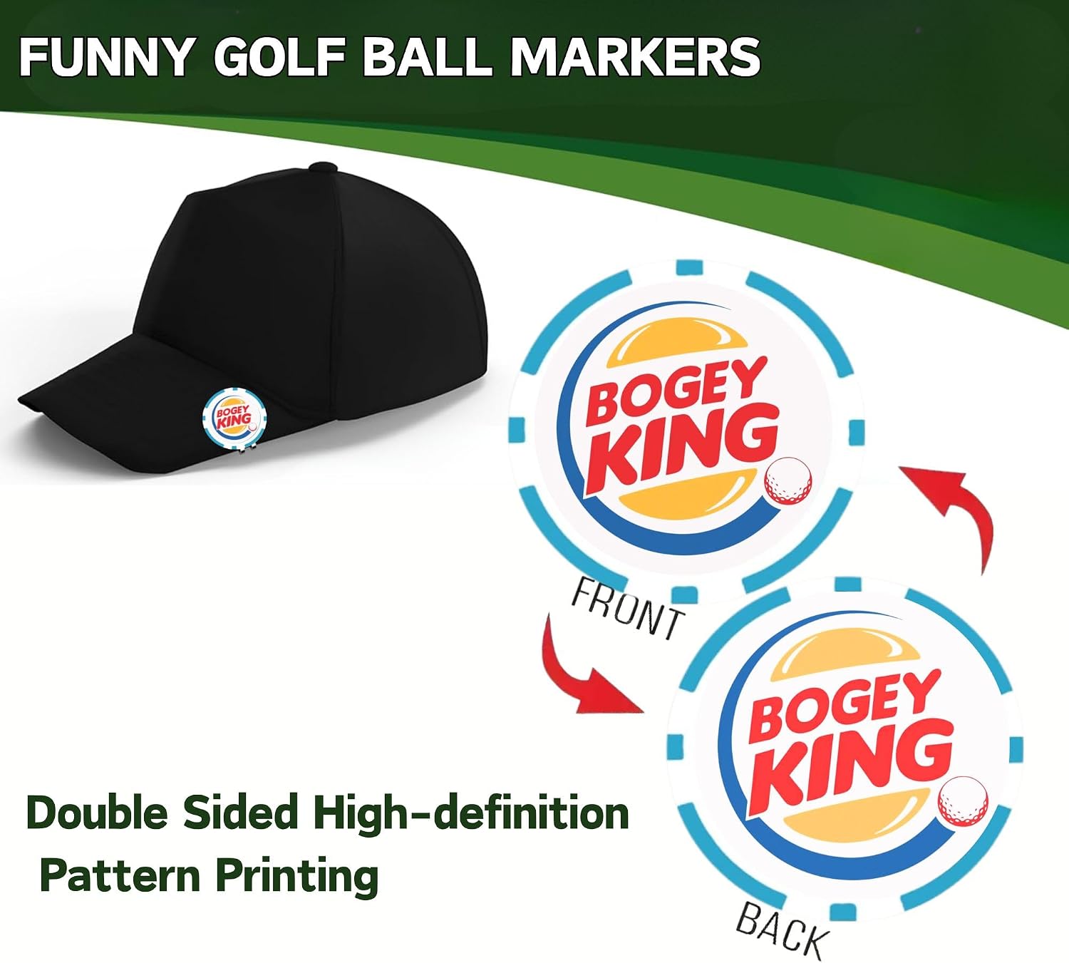 Funny Golf Ball Marker with Magnetic Hat Clip, A Perfect Golf Gift for Men or Women - Golf Accessories for Men or Women