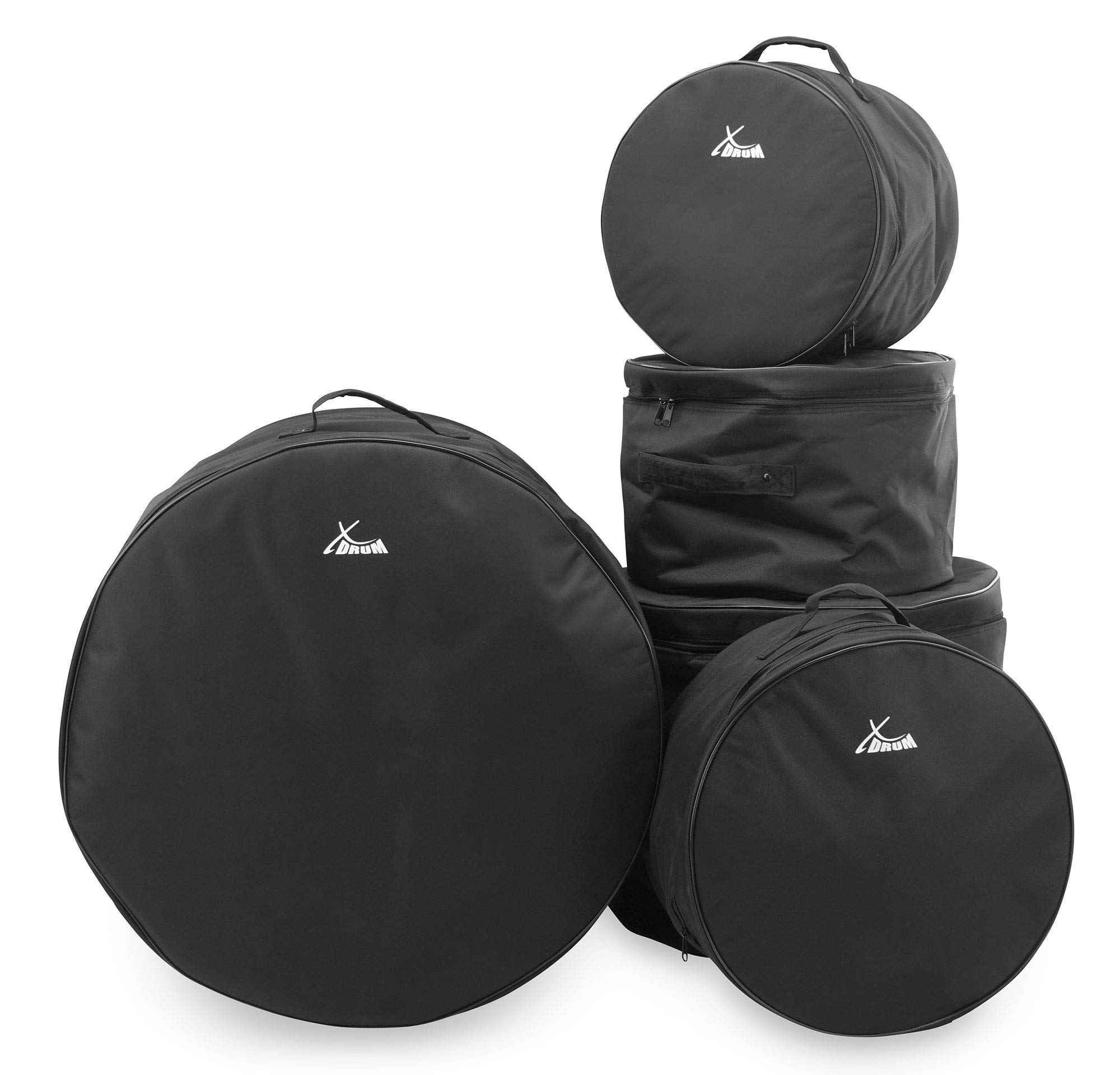 Set De Fundas Para Batería XDrum Classic, Tamaños Stage, 10"x9", 12"x10" | Set de 5 piezas para shellset de batería, Para tamaños de casco: 22"x18", 10"x9", 12"x10", 16"x16" y 14"x6, Asas resistentes
