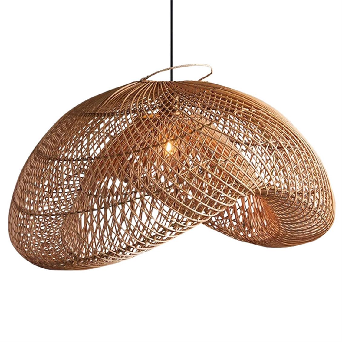 Lampada A Sospensione Unica, Grande, Rustica, Con Paralume In Vimini Intrecciato, Design A Nido D'uccello, Lampada Da Soffitto In Stile Fattoria, Lanterna In Vimini Da 23,6"