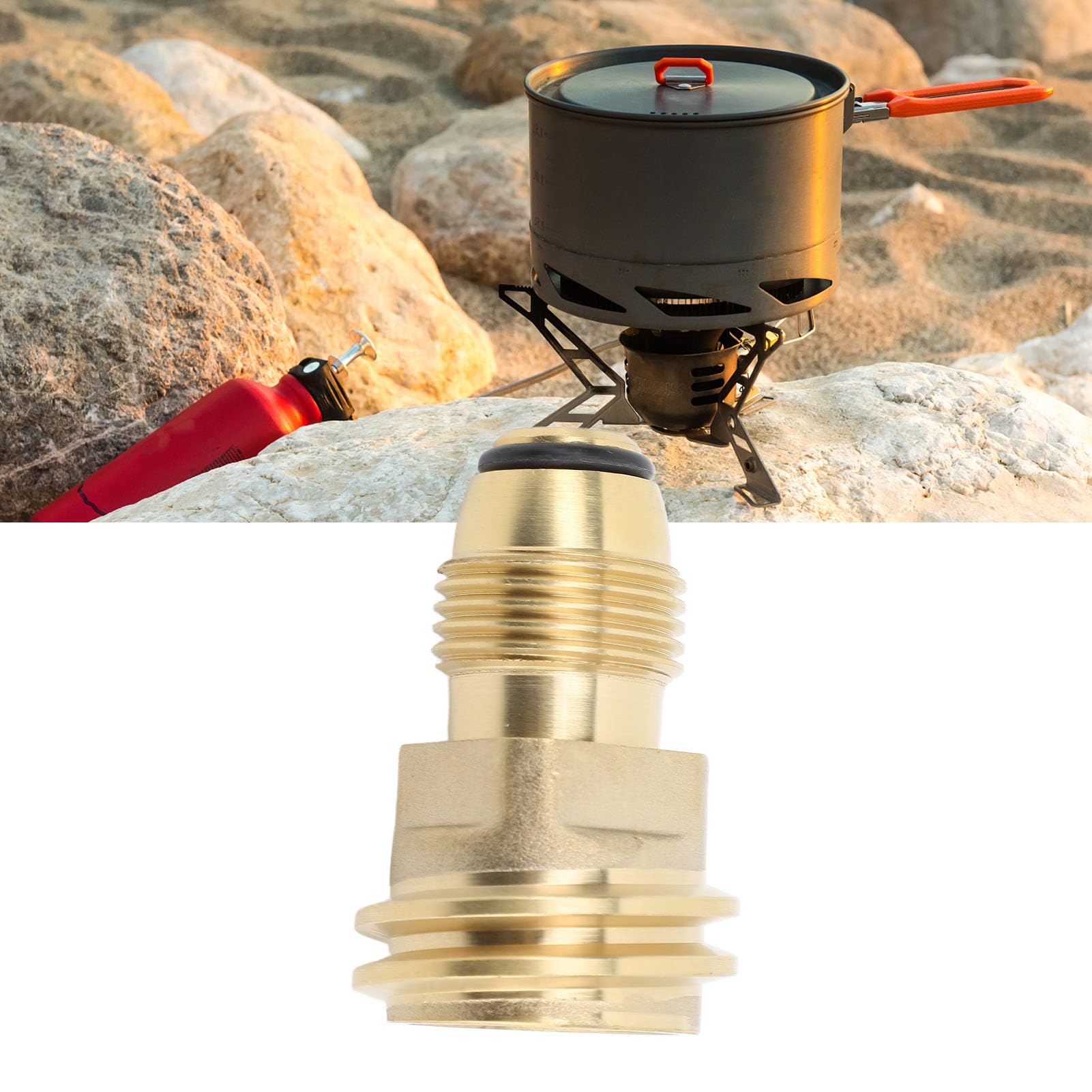 Pilipane Tank Adapter Converts Brass POL to QCC1 Valve Anti Leakage Gas Connector for Camping Outdoor Heating Brass Material