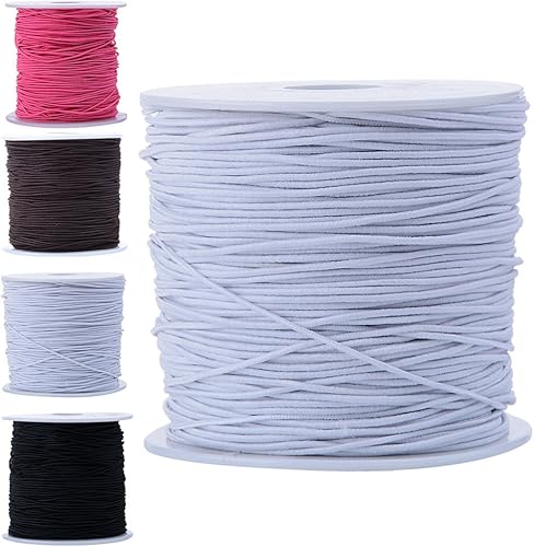 Bingcute - Cordón elástico (1mm, 100 yardas), color rosa