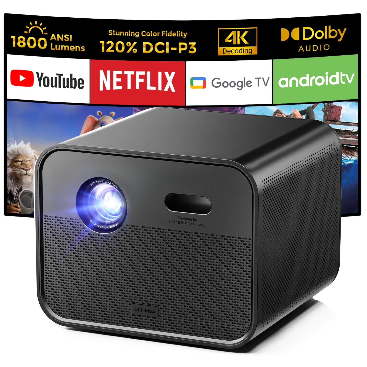 Amazon.com: ULTIMEA 4K DLP Smart Projector for Home, 1800 ANSI