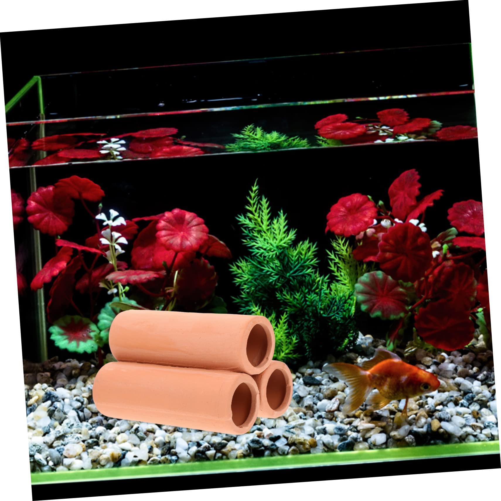 BESPORTBLE 5 Juegos Olla De Barro del Tanque De Peces Accesorios para Peceras Peces De Acuario Adornos Acuario Peceras para Peces Adorno De Escondite De Acuario Refugio De Peces 2 Piezas * 5