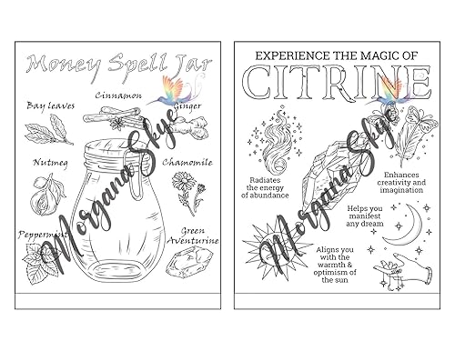 Miniatura 11 de Witchcraft Coloring Book for Adults Channel Your Creative Energy and Discover the Magic of Plants, Herbs, Crystals, and Beyond