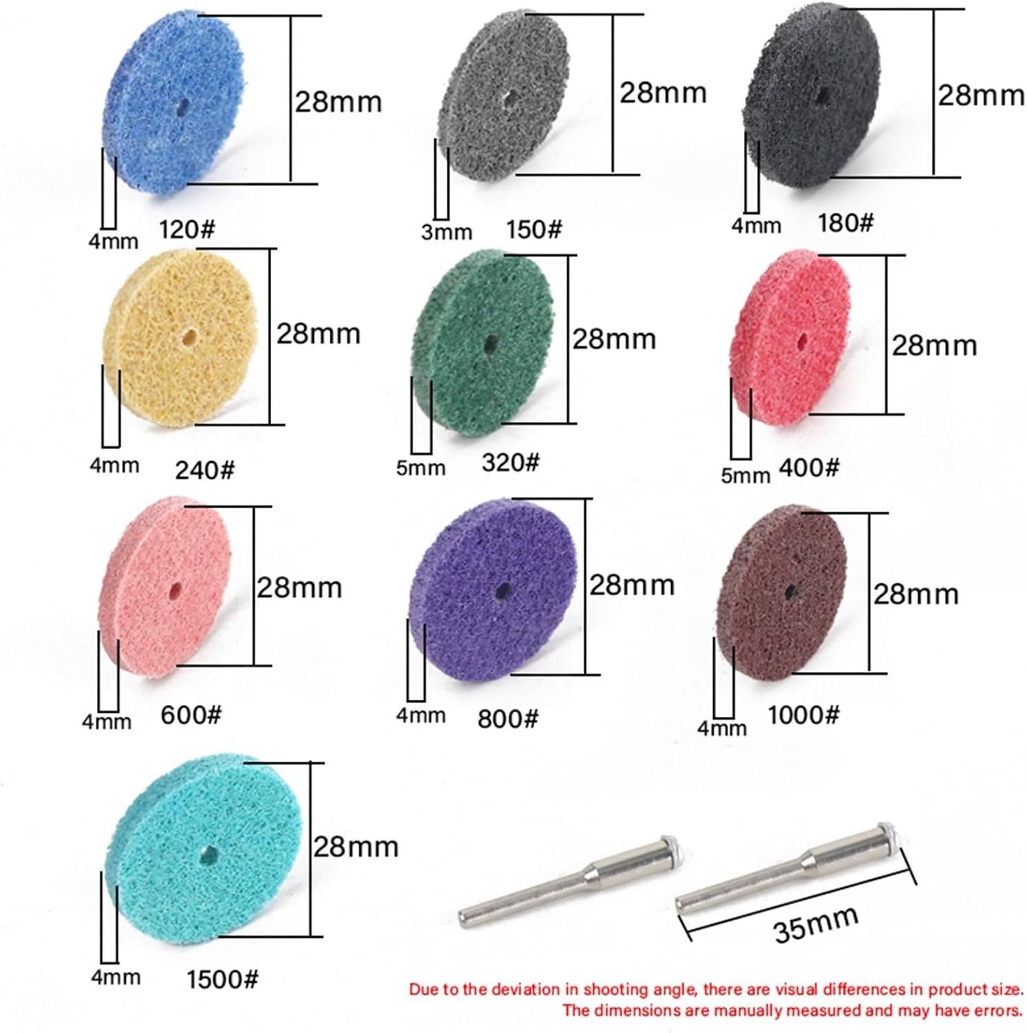 GErnie 1/12/55Pcs Nylon Fibre Abrasive Point T-shaped Non-woven Polishing Gridning Head 3mm Shank Grinding Rotay Power Air Tools