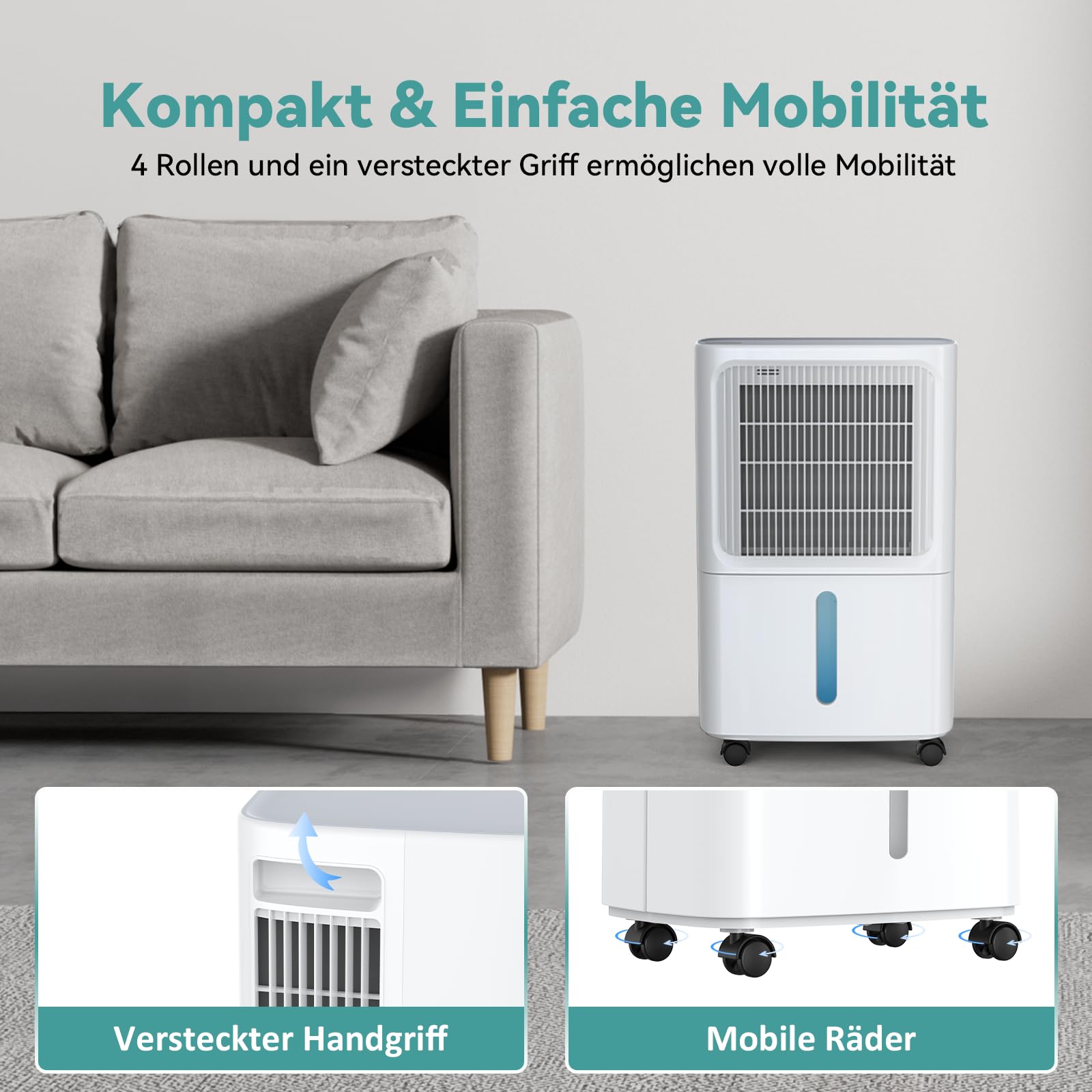 LEENON Luftentfeuchter Elektrisch 12L Entfeuchter Keller Leise Raumentfeuchter with Schlafmodus 24H Timer Wäschetrocknung Ablaufschlauch, Auto-Neustart Dehumidifier 30m² für Wohnung Badezimmer