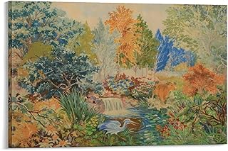 Louis Wain Breakfast in The Garden Prints Poster Cute Illustrations Wall Art Canvas Painting Living Room Decor Framed/Unframed 12x18inch(30x45cm)