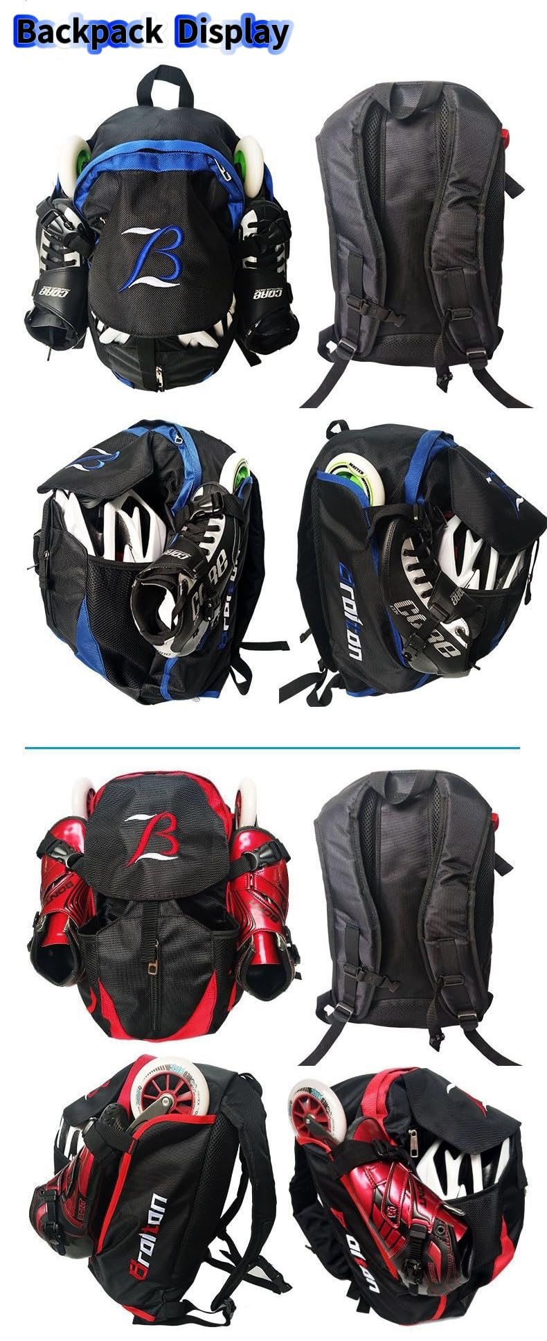 ZBH1985 Professionelle Skates Schuhe Rucksack Inlineskates Schlittschuhe Inline Skate Inline Skate Rucksack für Reise Schultasche