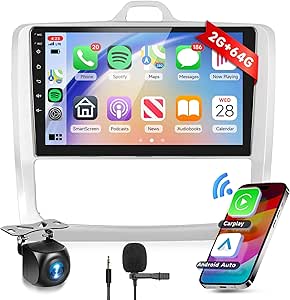 Autoradio Ford Focus 8 Core 4G+64G Wireless Carplay Android 13 Autoradio Per Ford Focus Mk2 Mk3 Exi MT 2 3 2004-2011 9 Pollici Autoradio Con Android Auto GPS Navi WiFi Mirror Link