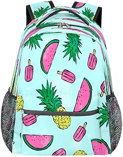 Mochilas para adolescentes meninas meninos verão melancia abacaxi mochila de viagem para mulheres homens bolsas de livros mochilas universitárias para escola, trabalho laptop mochilas resistentes à água mochila para caminhadas, Multicor, Medium