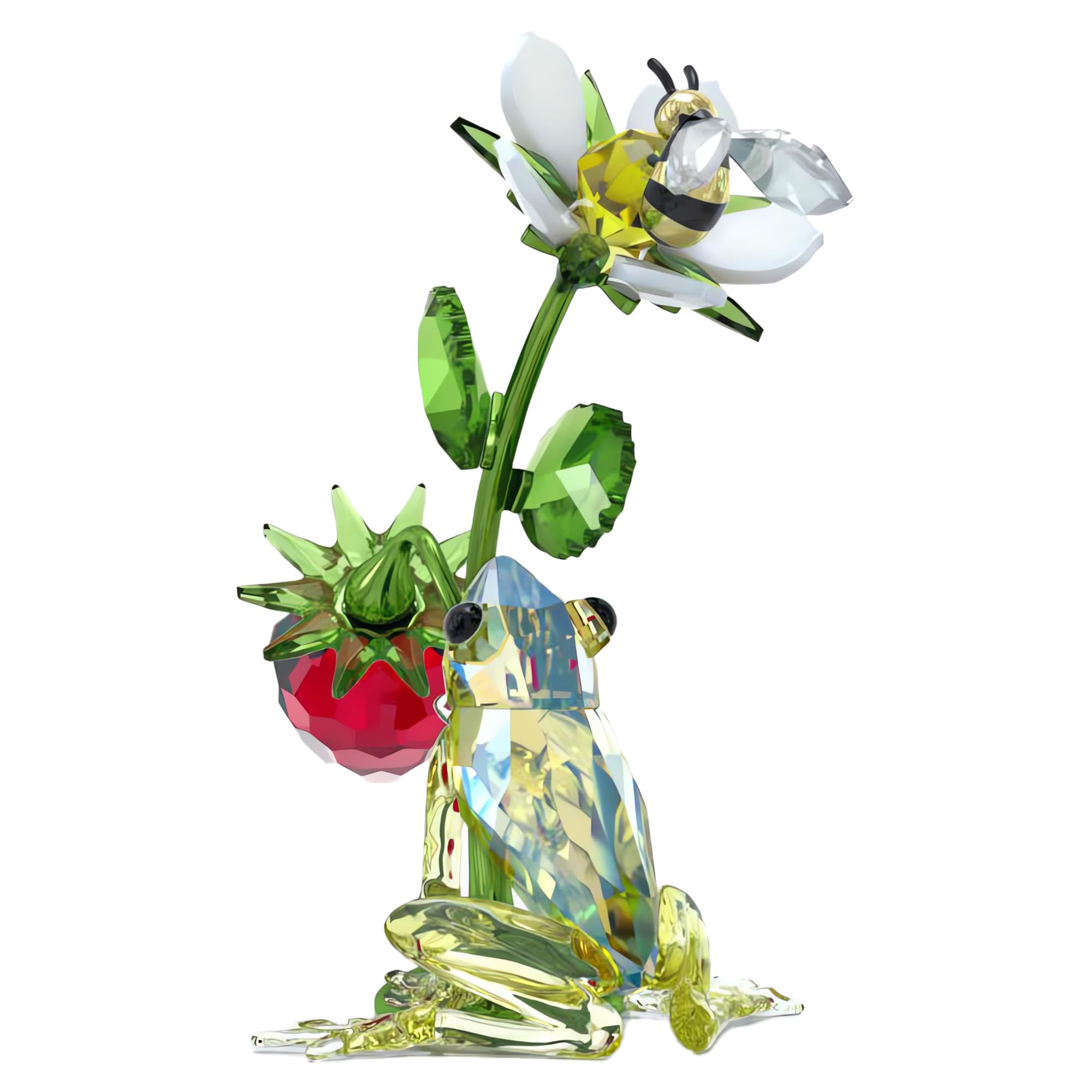 Swarovski Idyllia Frog, Bee and Strawberry Figurine, Multicoloured Crystals with Lacquered Metal Accents - Image 2