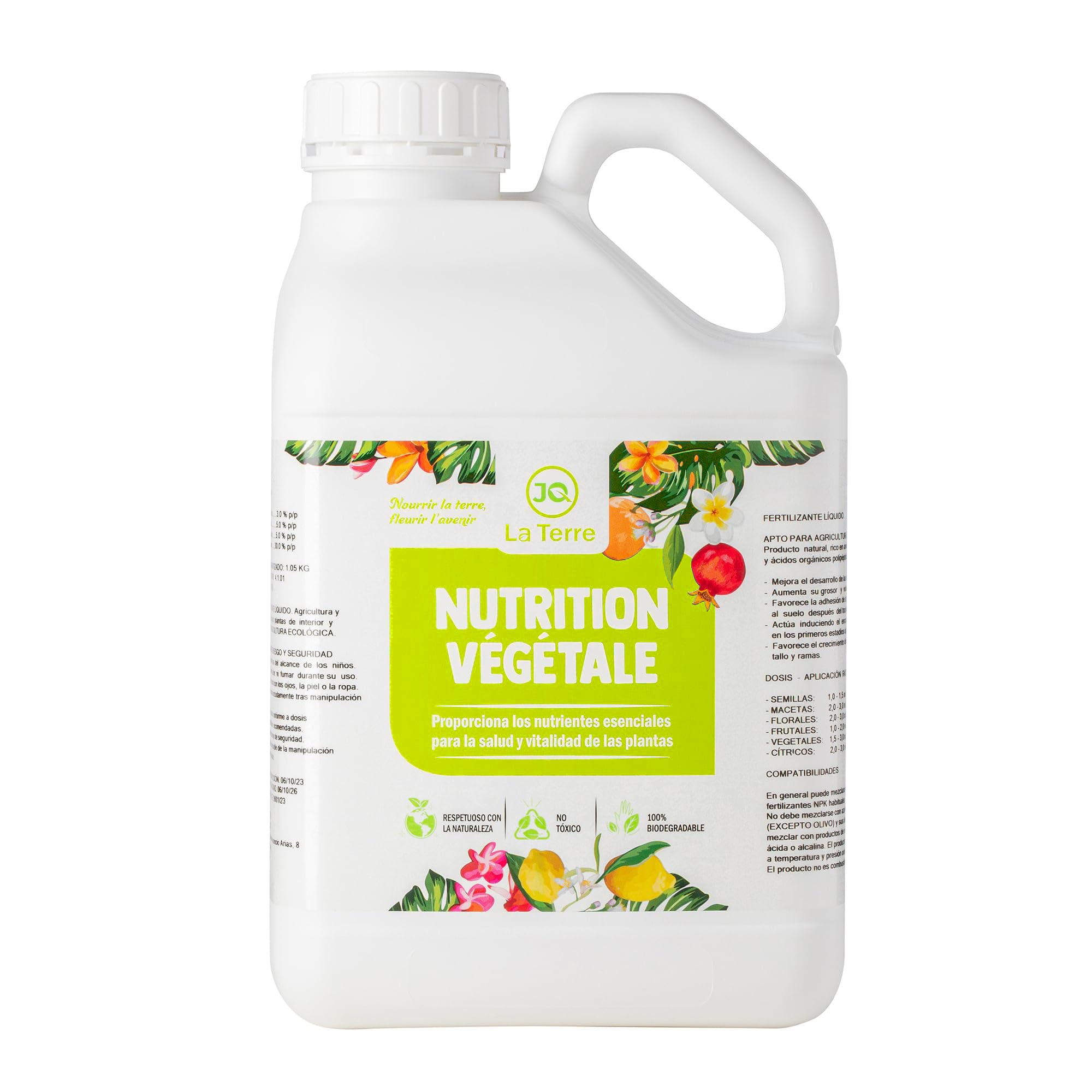 CONCIME LIQUIDO UNIVERSALE 5 LITRI con nutrienti essenziali per Orto, Frutteto, Giardino, Prato, Interni ed Esterni. Crescita delle foglie e dei frutti, radicazione e resistenza.