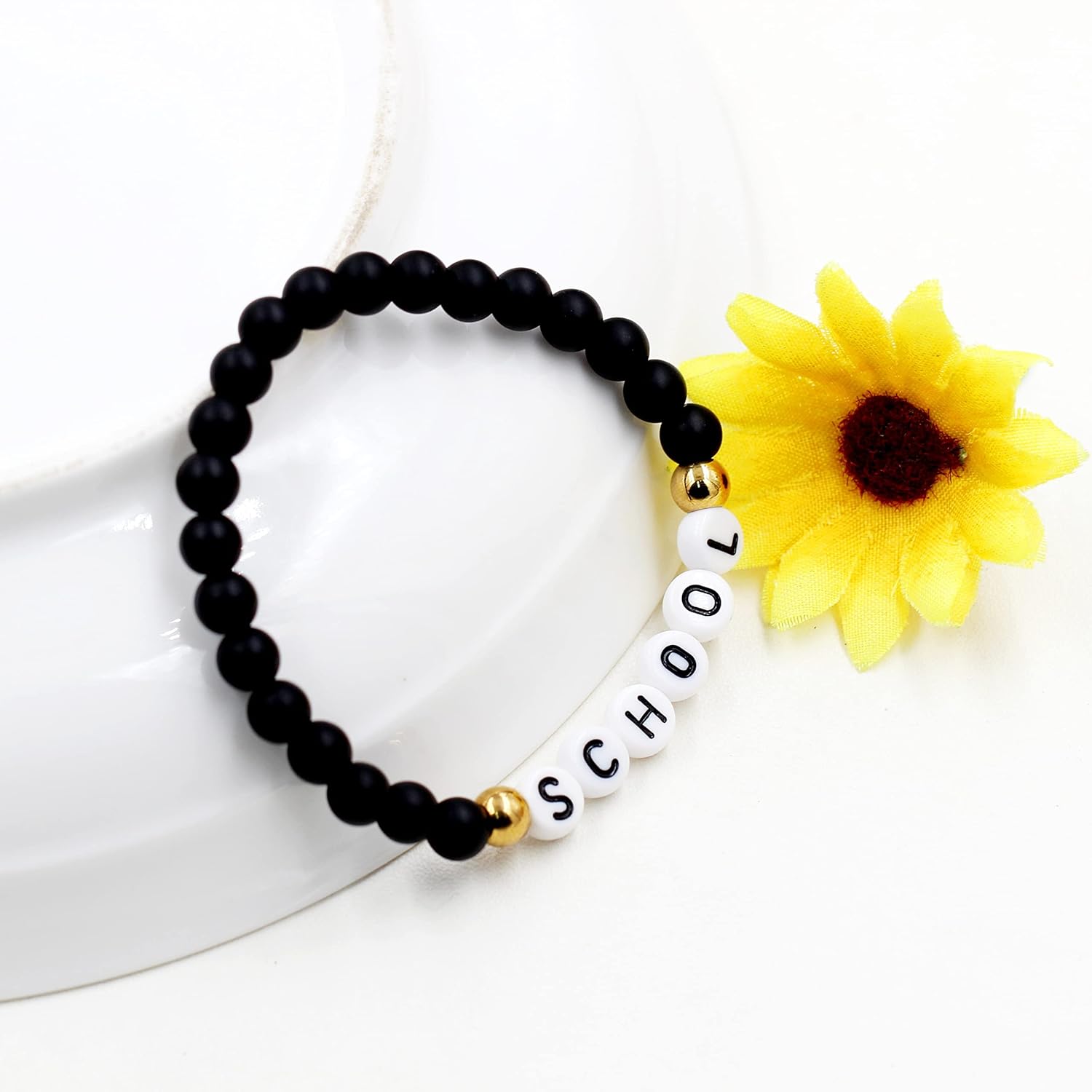 Handmade Amazonite Bracelet Personalized Name Strand Bracelet for Women, Custom Name Letters Numbers Bracelets for Best Friends Mother Birthday Gift