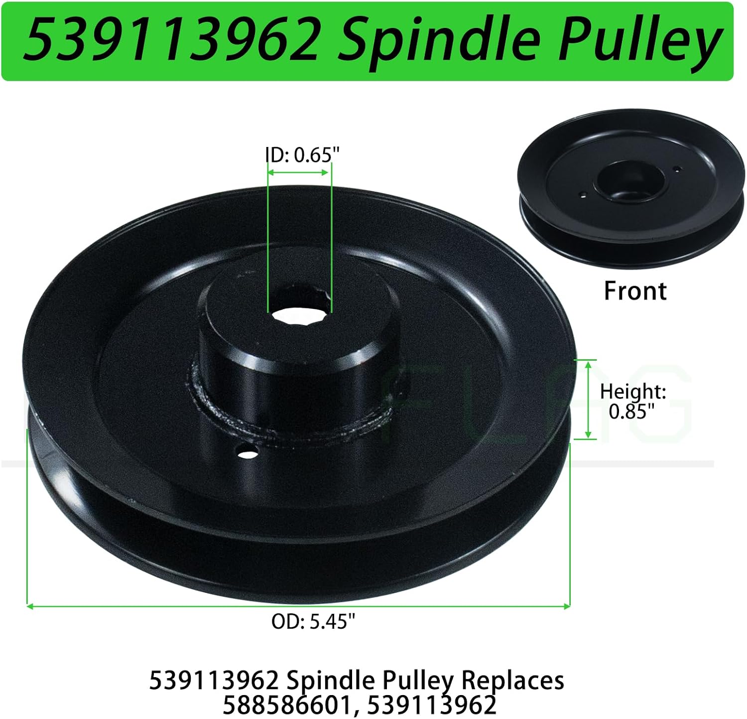 Greased 2 Pack 587125201 Mandrel Assembly with 539113962 Mandrel Pulley 539117245 Belt 5/8x123 Replaces 532174356 539107515 532174358 587255601 for Husqvarna Z246 RZ4623 RZ5424 RZ46I Decks