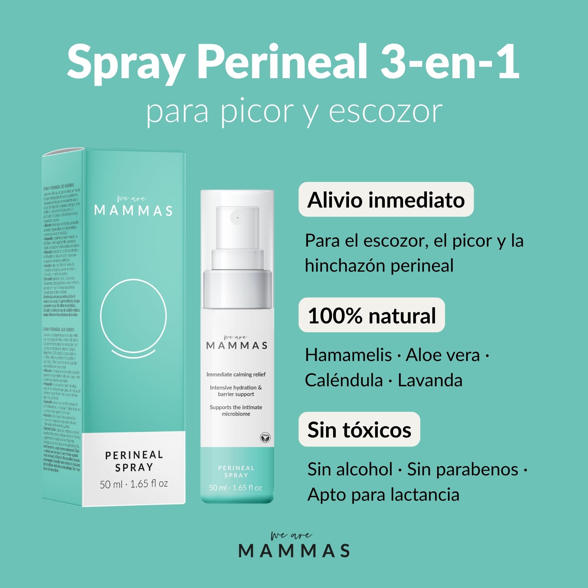 Pack Cuidado Perineal Postparto: Espuma Prebiotica y Spray Botanico Intimo Mujer Higiene Recuperacion Intima Limpieza Suave Alivio Calma Aloe Vera Hamamelis Acido Lactico pH Balanceado Flora Sin Jabon