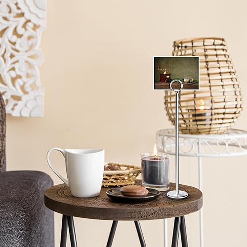 Miniatura 7 de Tosnail Paquete de 12 soportes para números de mesa de 12 pulgadas de alto, soporte resistente para tarjetas de lugar y exhibición de fotos, soporte