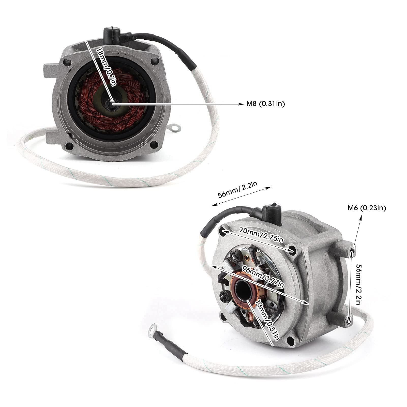 Motor de Arranque de Motocicleta, Motor de Arranque de Motocicleta de Aleación de Aluminio Apto para 2 Tiempos 43CC 47CC 49CC (40‑6) Cortacésped de Bicicleta de Bolsillo ATV 4 Ruedas