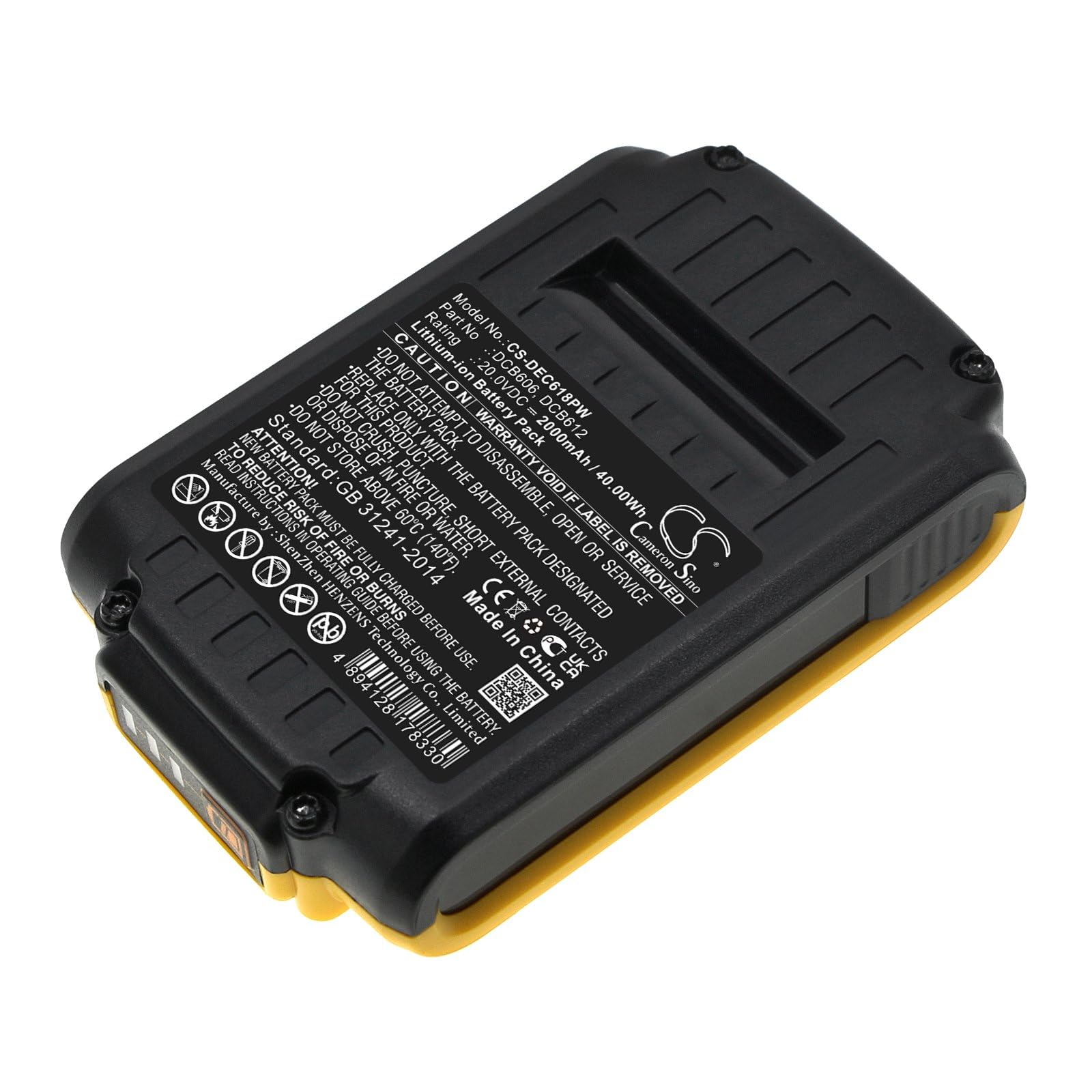 Batería de repuesto para DeWalt DCS331L2, DCS331M1, DCS331N, DCS331N, DCS355, DCS373M2, DCS380, DCS380B, número de pieza : DCB181-XJ, DCB182, DCB182-XE, DCB183, DCB184, DCB185