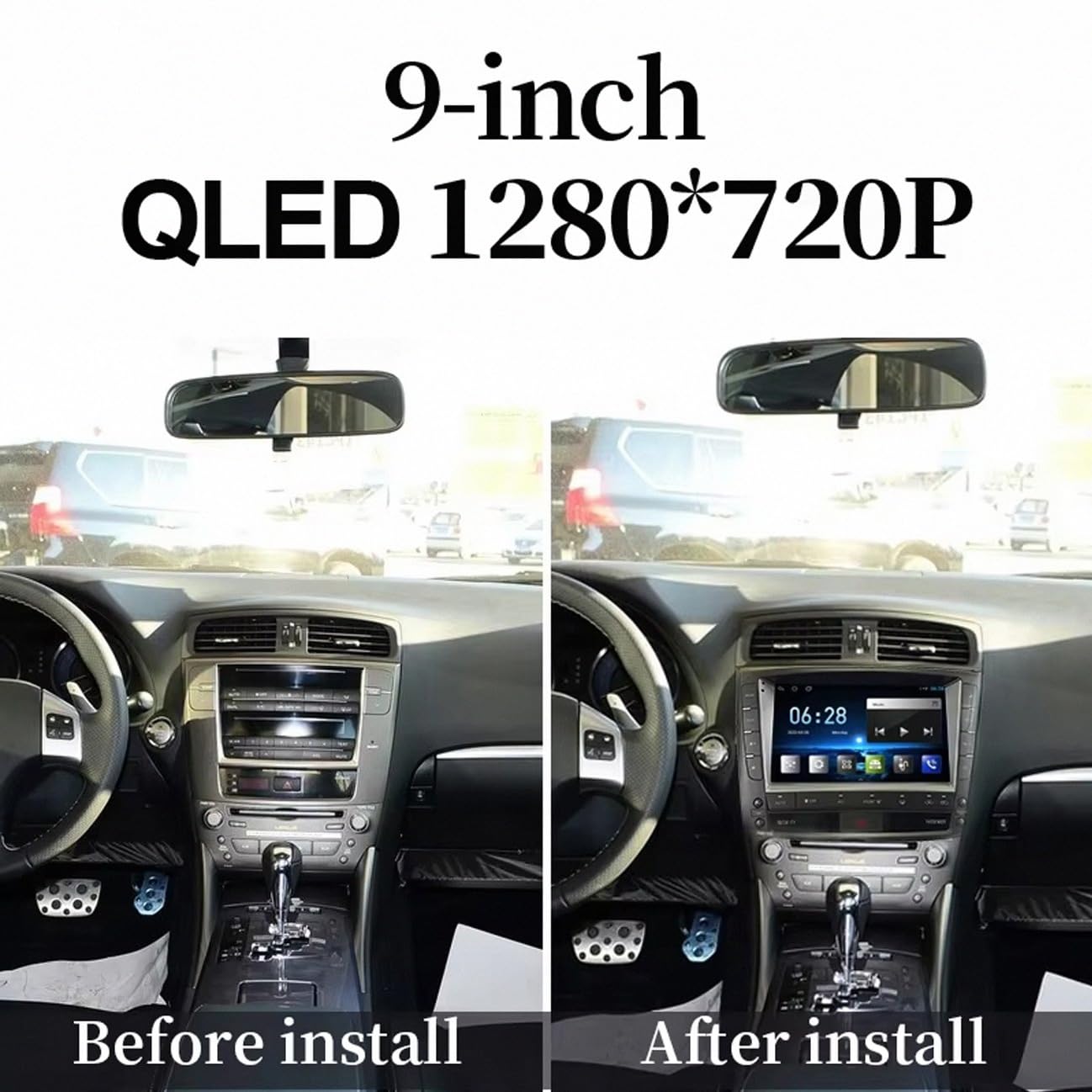 Car Stereo per LEXUS IS200 IS250 IS300 IS300C 9 Pollici Android 15 Touch Screen Automatico Mirror Link Controllo Del Volante Per, 8 Core 6G+128G