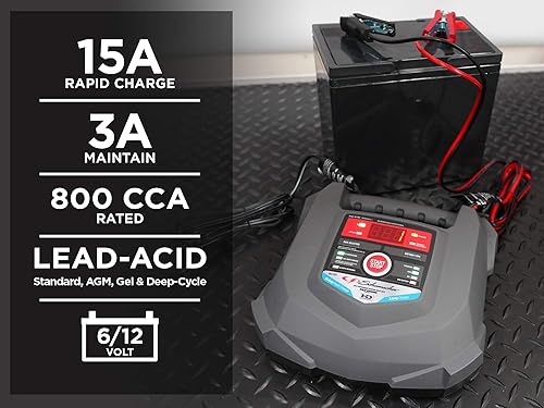 Miniatura 7 de Schumacher Cargador de batería SC1309 con arrancador impulso y mantenedor del motor 200 amperios40 amperios 6 V12 V y SC1280 15 A 6 V12 V