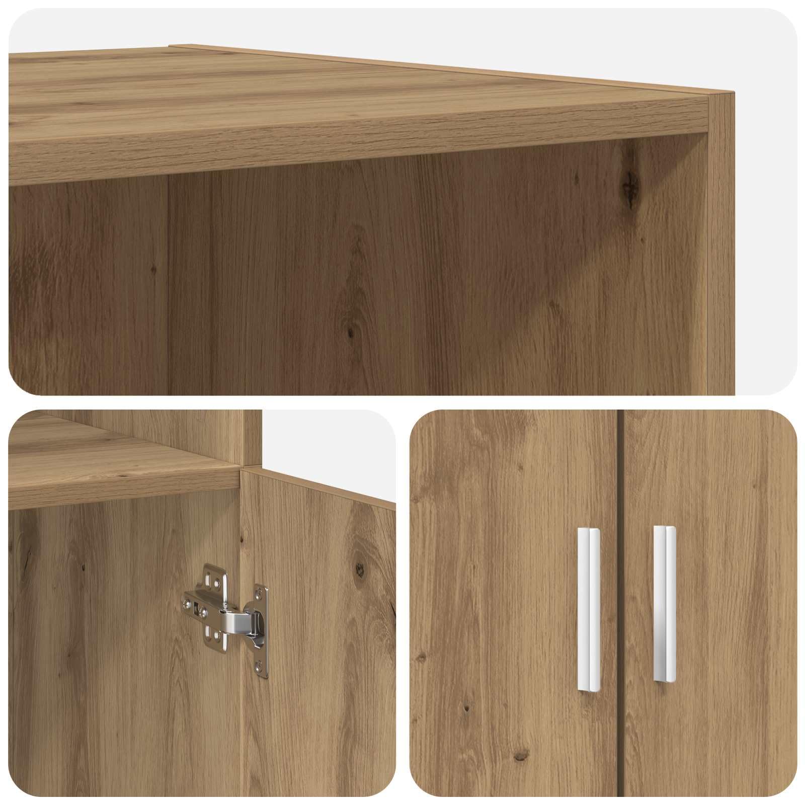 Highboard in rovere Artisan, 70 x 42,5 x 185 cm, in legno