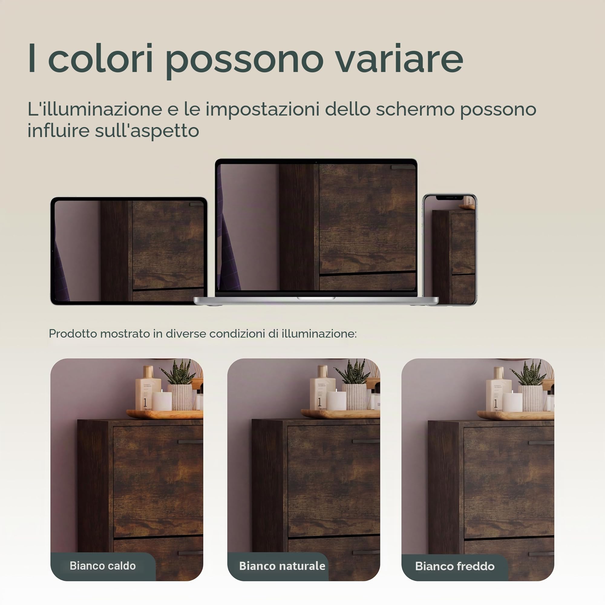 Vida Designs Scarpiera con 3 cassetti, in legno scuro
