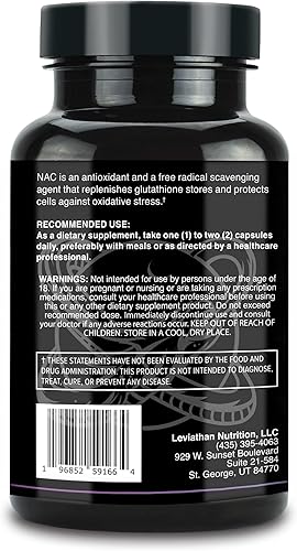 Miniatura 5 de Suplemento NAC N-acetil cisteína para pulmón, hígado, apoyo inmunológico - Potente apoyo antioxidante para aumentar los niveles de glutatión 600 mg,