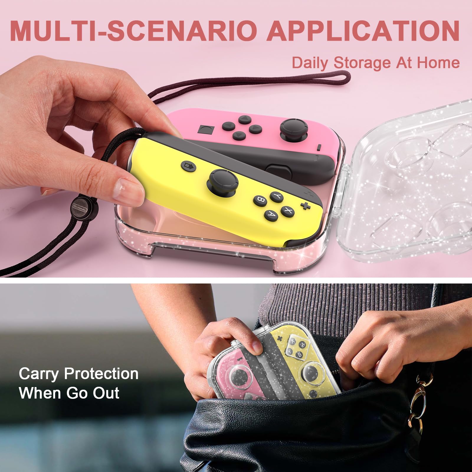 TiMOVO Switch Controller Aufbewahrungsbox, Staubdichte Schutzbox für Nintendo Switch/OLED mit Magnetverschluss und Kratzfestem Silikonpad