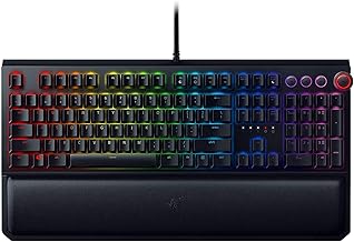 RAZER BlackWidow Elite: Esports Gaming Keyboard - Multi-Function Digital Dial with Dedicated Media Controls - Ergonomic Wrist Rest - RAZER Green Mechanical Switches (Tactile and Clicky) (Renewed)