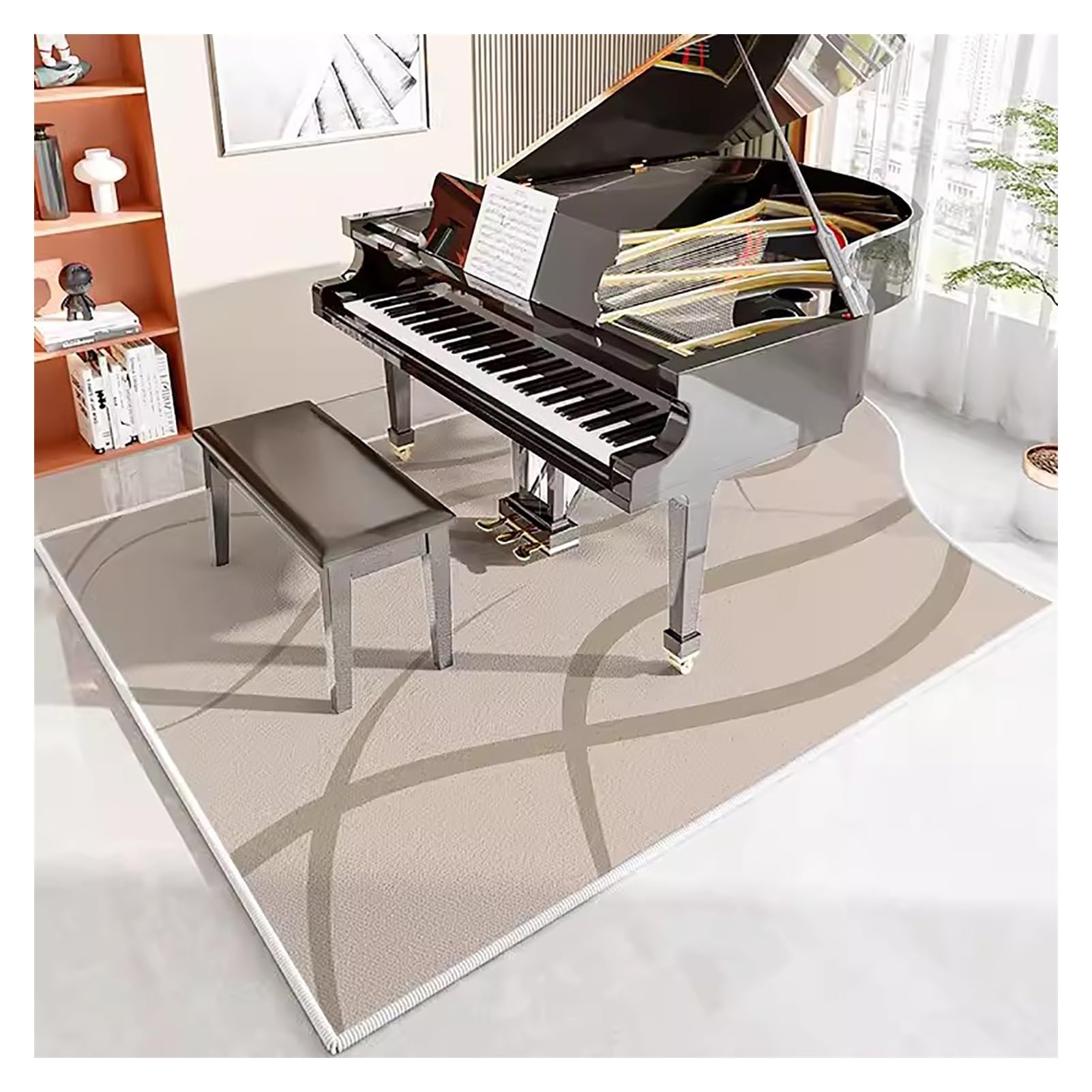 Tappetino per Pianoforte Verticale Spesso 10 mm, Tappetino insonorizzante, Tappeto per Pianoforte Lavabile Antiscivolo per pianoforti Verticali, Cuscinetto Ammortizzante, Tappeto p