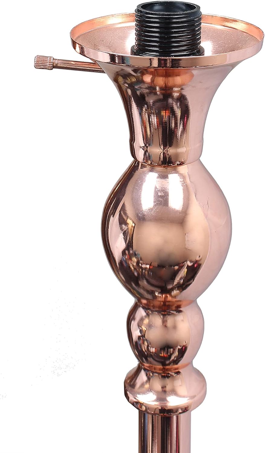 Elegant Designs LF2001-RGD 1 Light Torchiere Marbleized White Glass Shade Floor Lamp, Rose Gold