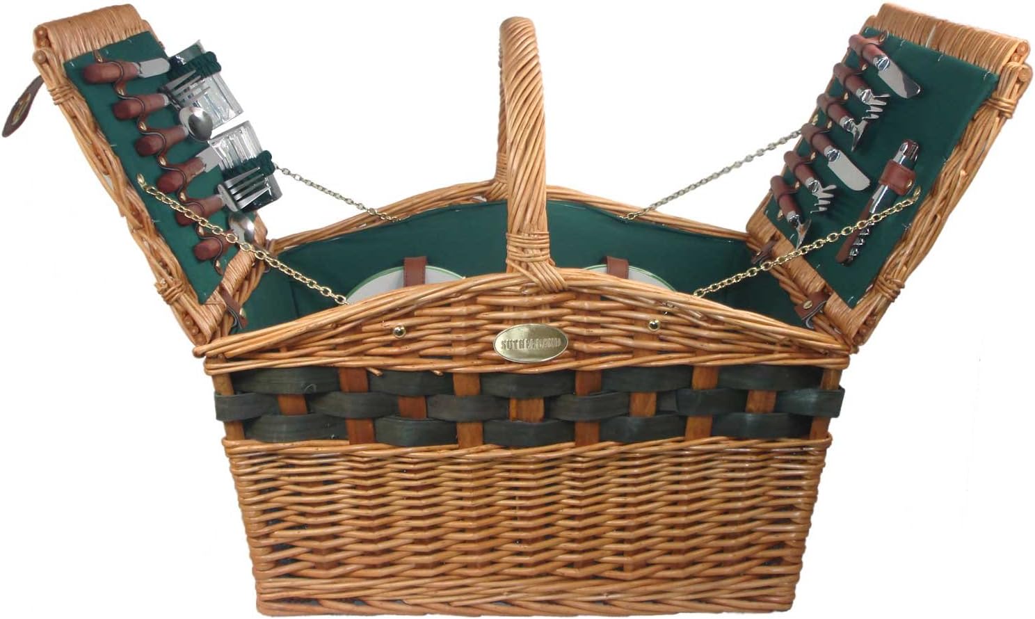 Decadence Picnic Basket in Hunter Green Lining