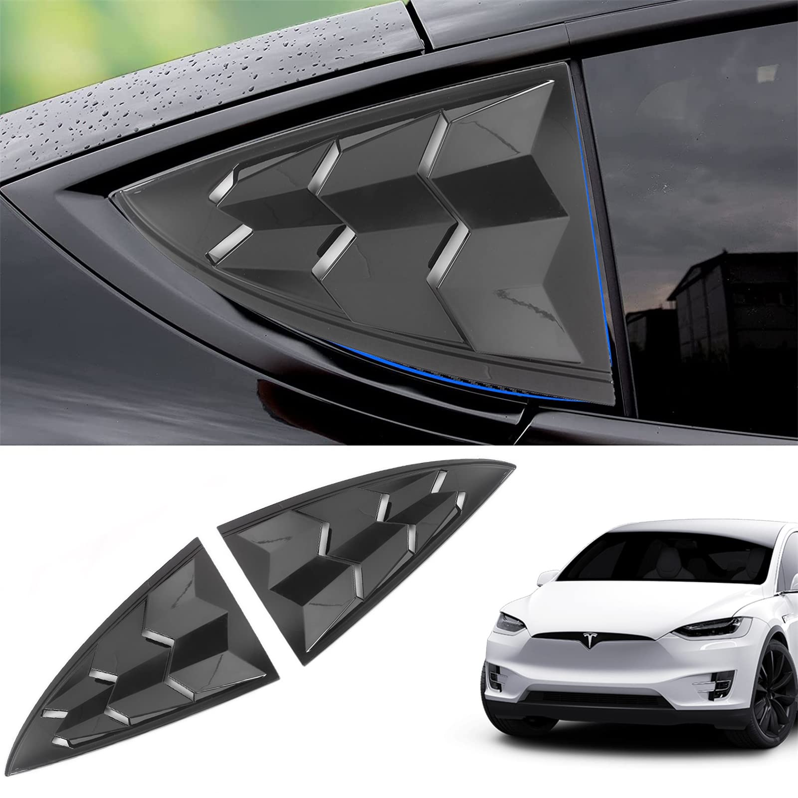 Tesla Rear Window Rack Snapklik.com : BARTOO Tesla Rear Side Window Louvers, ABS Sun Rain ...