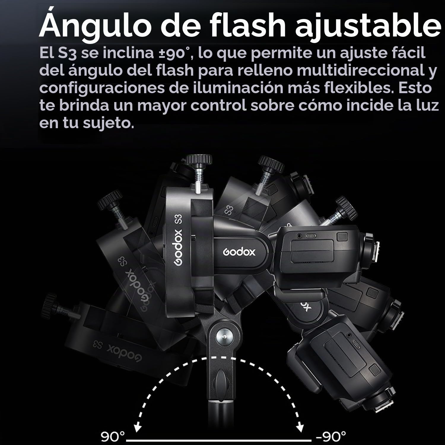 Godox S3 Soporte Speedlite, Soporte Bowens Actualizado con Zapata Fría para Godox AD200Pro AD300Pro AD400Pro AD100Pro V1 V860III TT685III TT600 TT350(Versión Actualizada de S2)