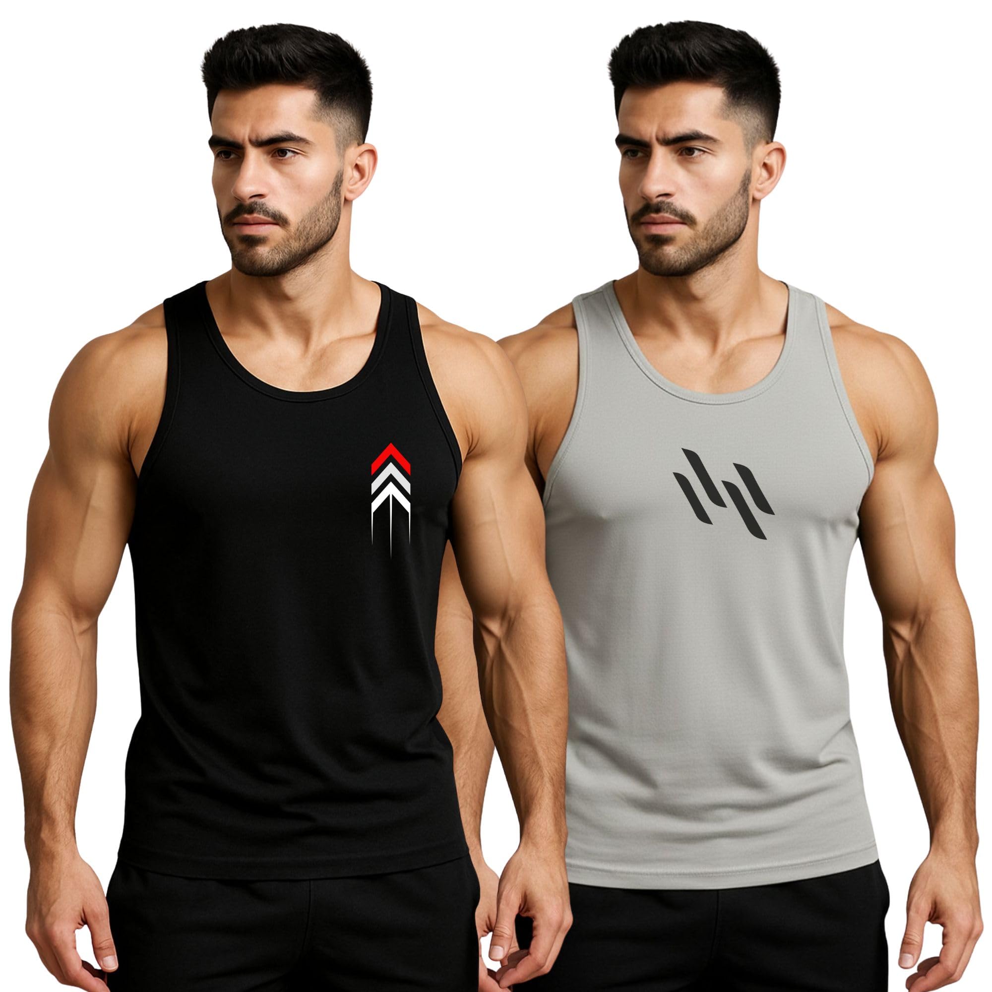 3colors Men's Sleeveless Quick Dry Gym Vest Sports N-Cut Combo-picture-45